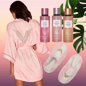 VS M/L FASHION SHOW 2025 BACKSTAGE SPARKLE SHORT SATIN ROBE BUNDLE